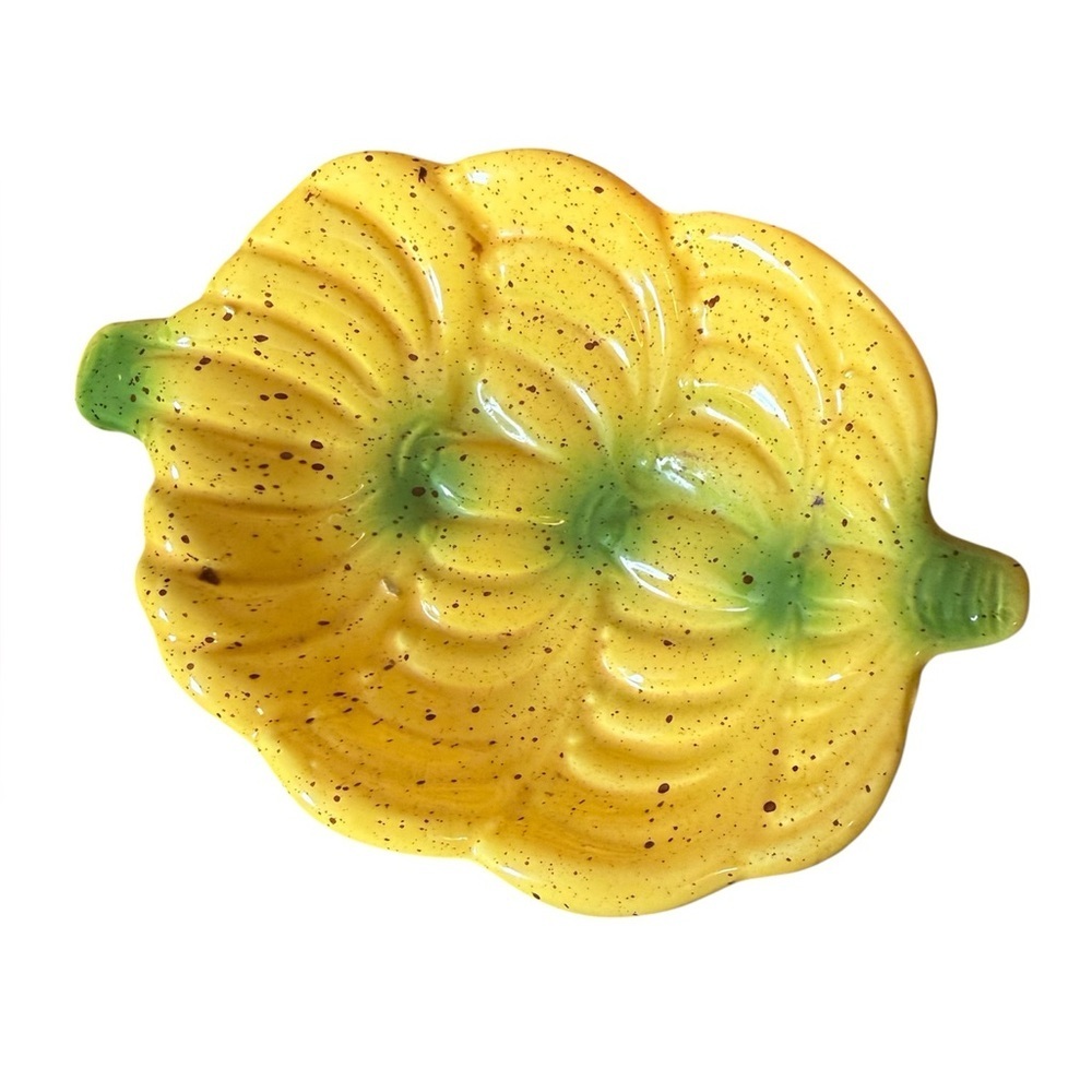 Made in Brazil Unique Yellow and Green Ceramic Banana Dish